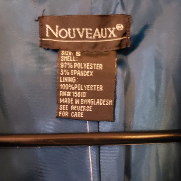 Womens blue sapphire Blazer size small Nouveaux - Picture 2 of 4